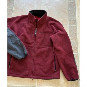 Marmot Fleece Jacket Full Zip Pockets Gray Elbow‎ Patches Men's Large